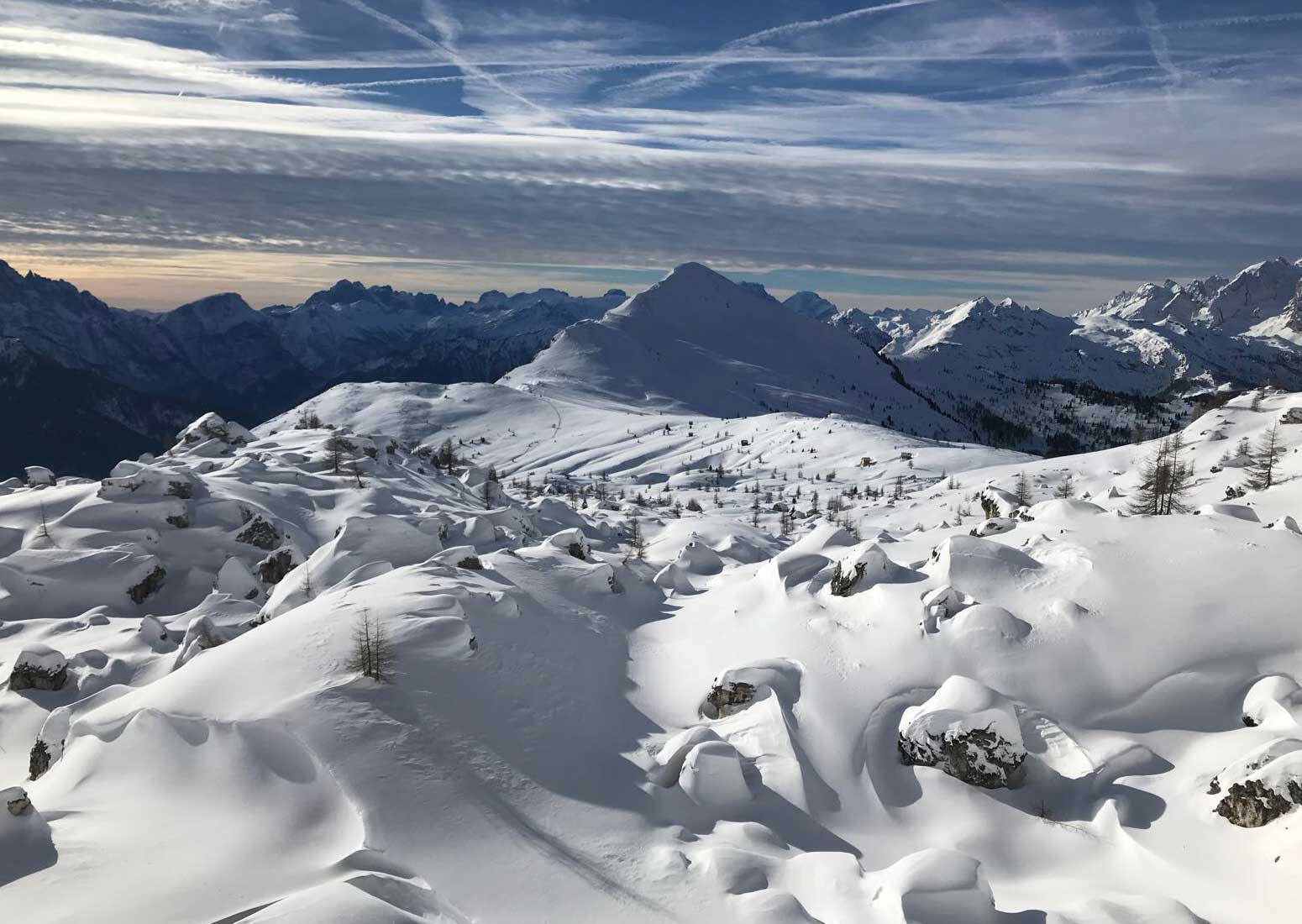 Dolomiti panorama inverno